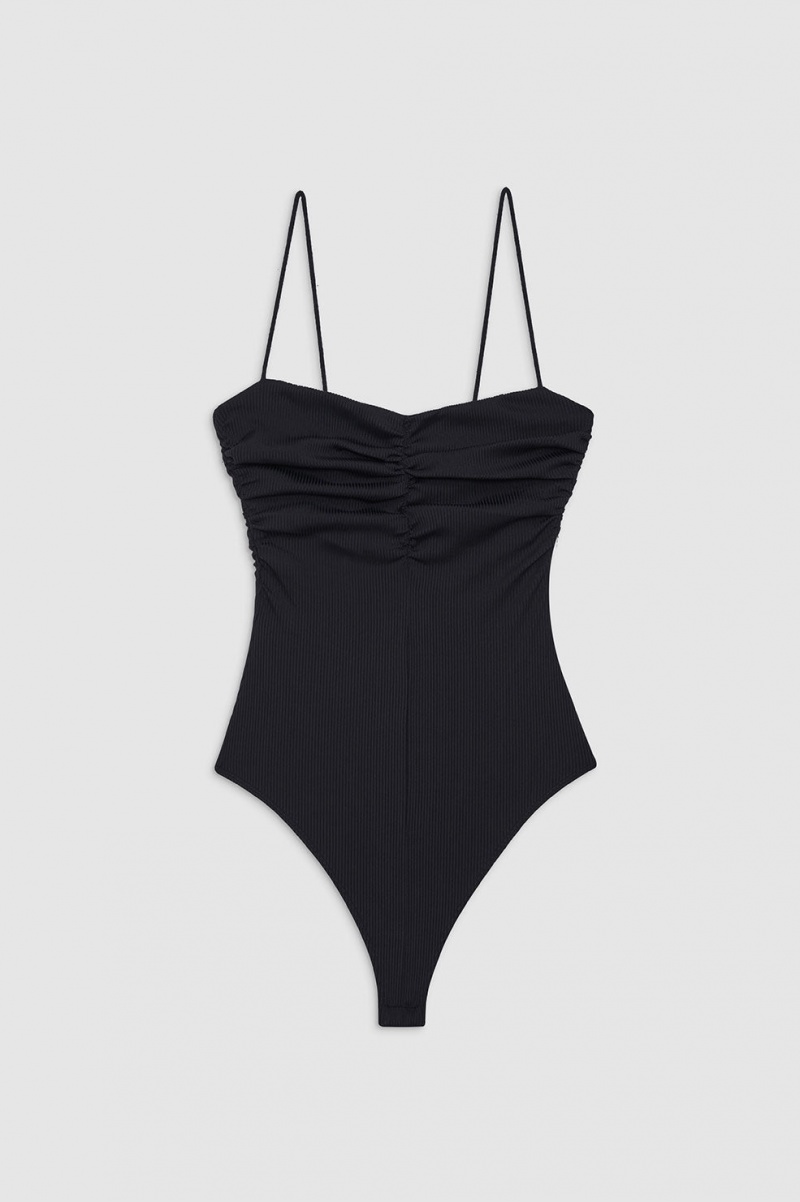 Chemises Anine Bing Lera Bodysuit Noir Femme | STZ-7339002